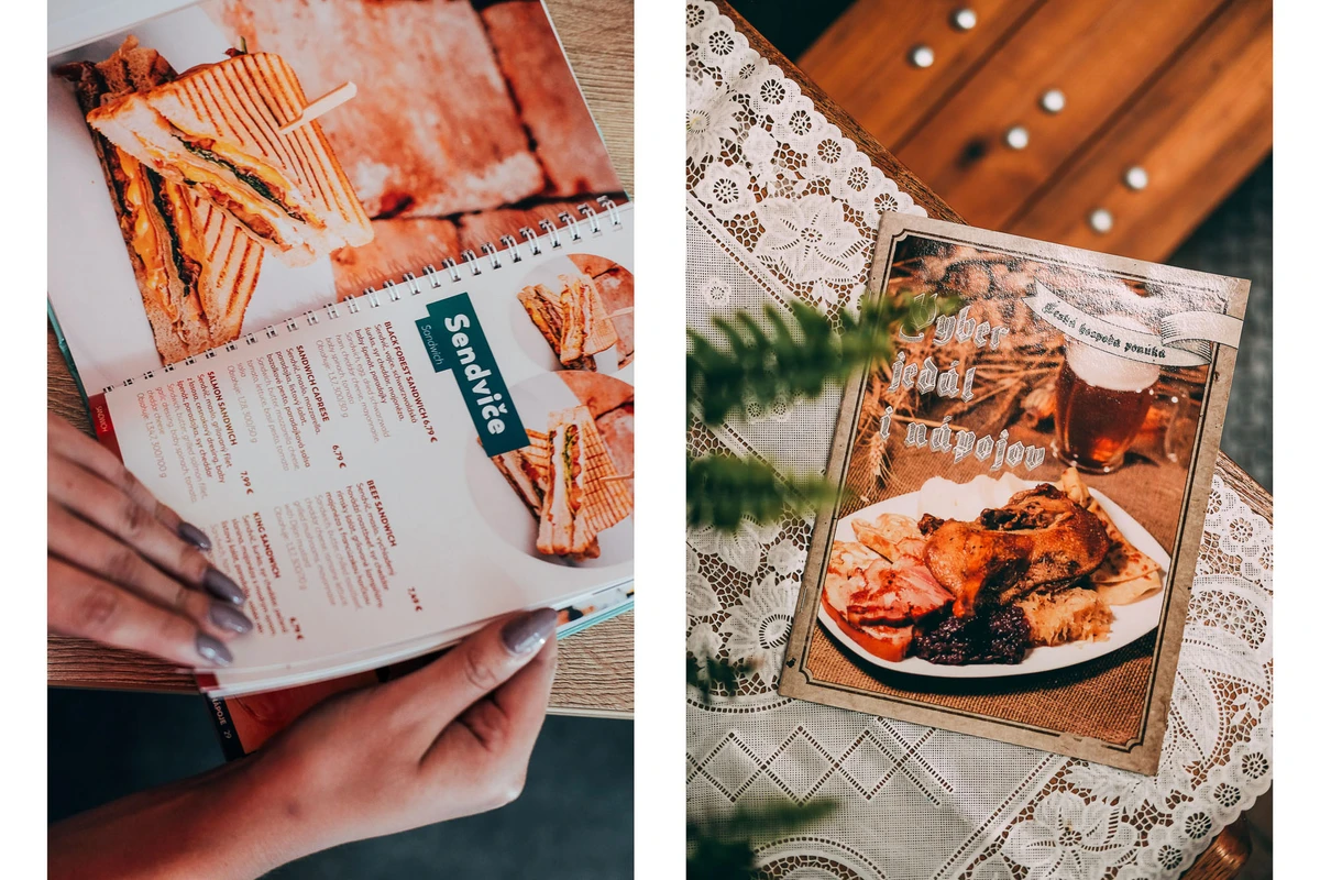 Menu for restaurant